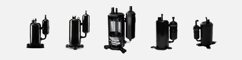 องค์ประกอบ คอมเพรสเซอร์โรตารีชนิดปิดสนิท (Rotary)