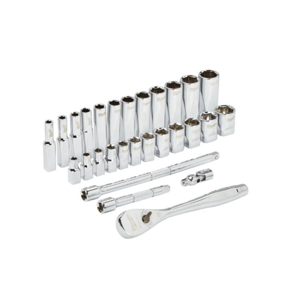 MILWAUKEE ชุดประแจบล็อก 1/4" 28 ชิ้น (48-22-9504) - Image 2