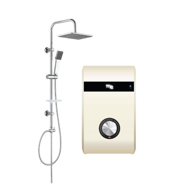 M&E เครื่องทำน้ำอุ่นสีขาวมุก พร้อมชุดเรนชาวน์เวอร์ รุ่น ME-45PW RW