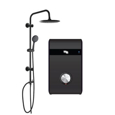 M&E เครื่องทำน้ำอุ่นสีดำด้าน พร้อมชุดเรนชาวน์เวอร์ รุ่น ME-45PB RB