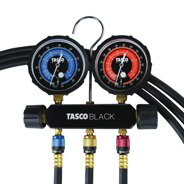 TASCO เกจวัดน้ำยาแอร์ R22, R134a, R404a, R448a Manifold Gauge พร้อมสายชาร์จน้ำยา รุ่น TB120RS