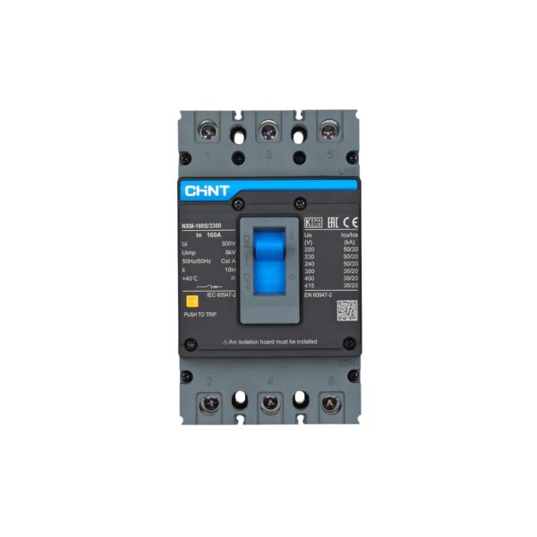 CHINT โมลด์เคสเซอร์กิตเบรกเกอร์ (MCCB) รุ่น NXM-160S/3300 160AF (36kA) พิกัดไฟ 25A-160A - Image 2