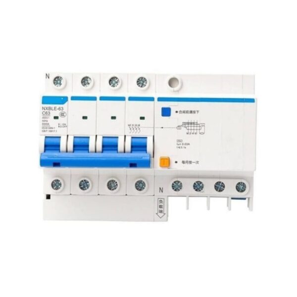CHINT เซอร์กิตเบรกเกอร์กันไฟดูด (RCBO) รุ่น NXBLE-63 4P 30mA 6kA พิกัดไฟ 16A-63A