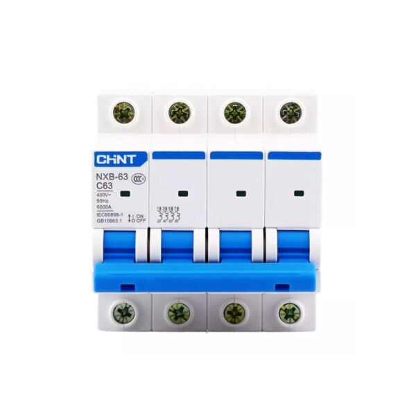 CHINT เซอร์กิตเบรกเกอร์ลูกย่อย (MCB) รุ่น NXB-63 4P 6kA พิกัดไฟ C10 – C63