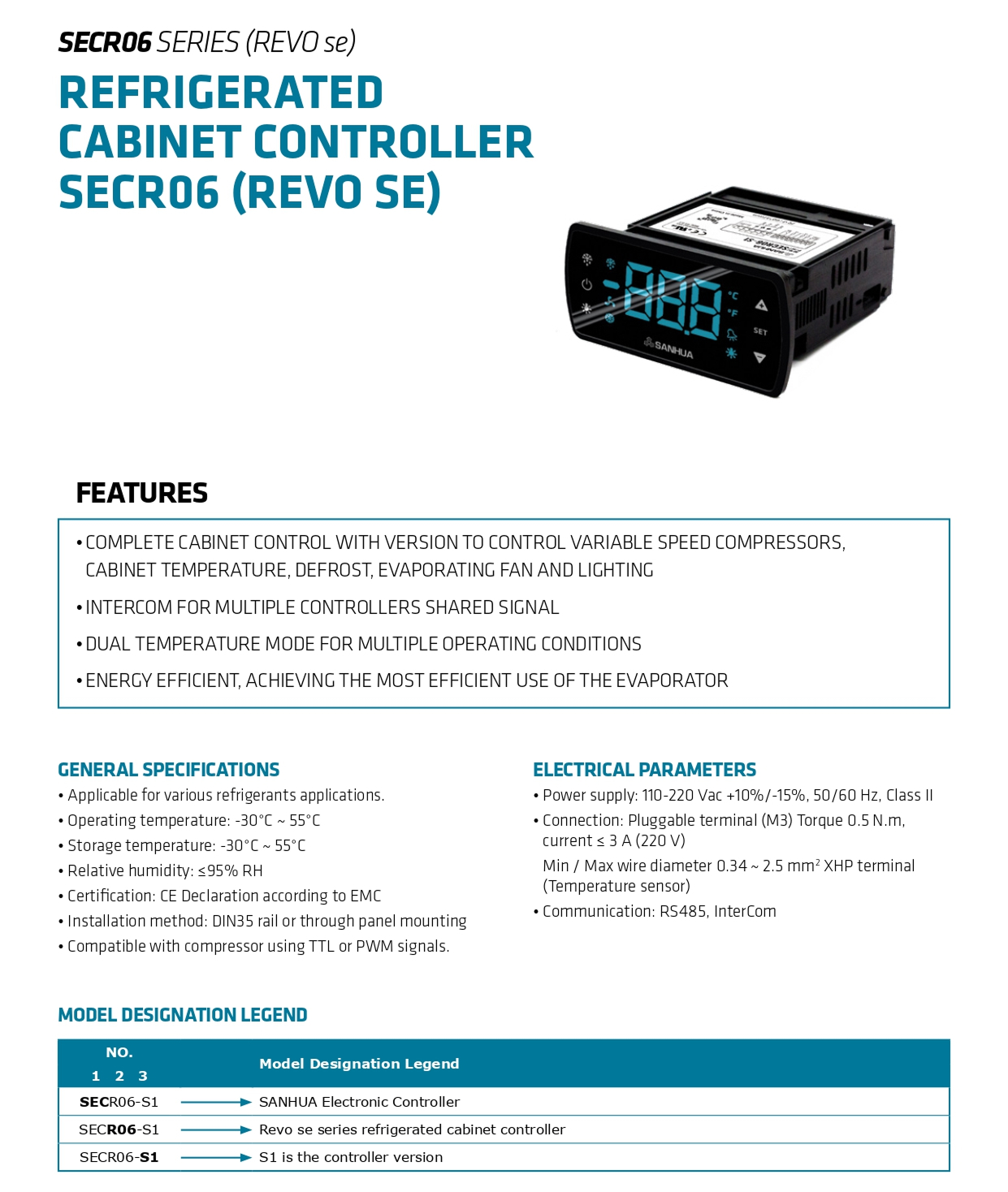 SANHUA Controller รุ่น SECR06 Series
