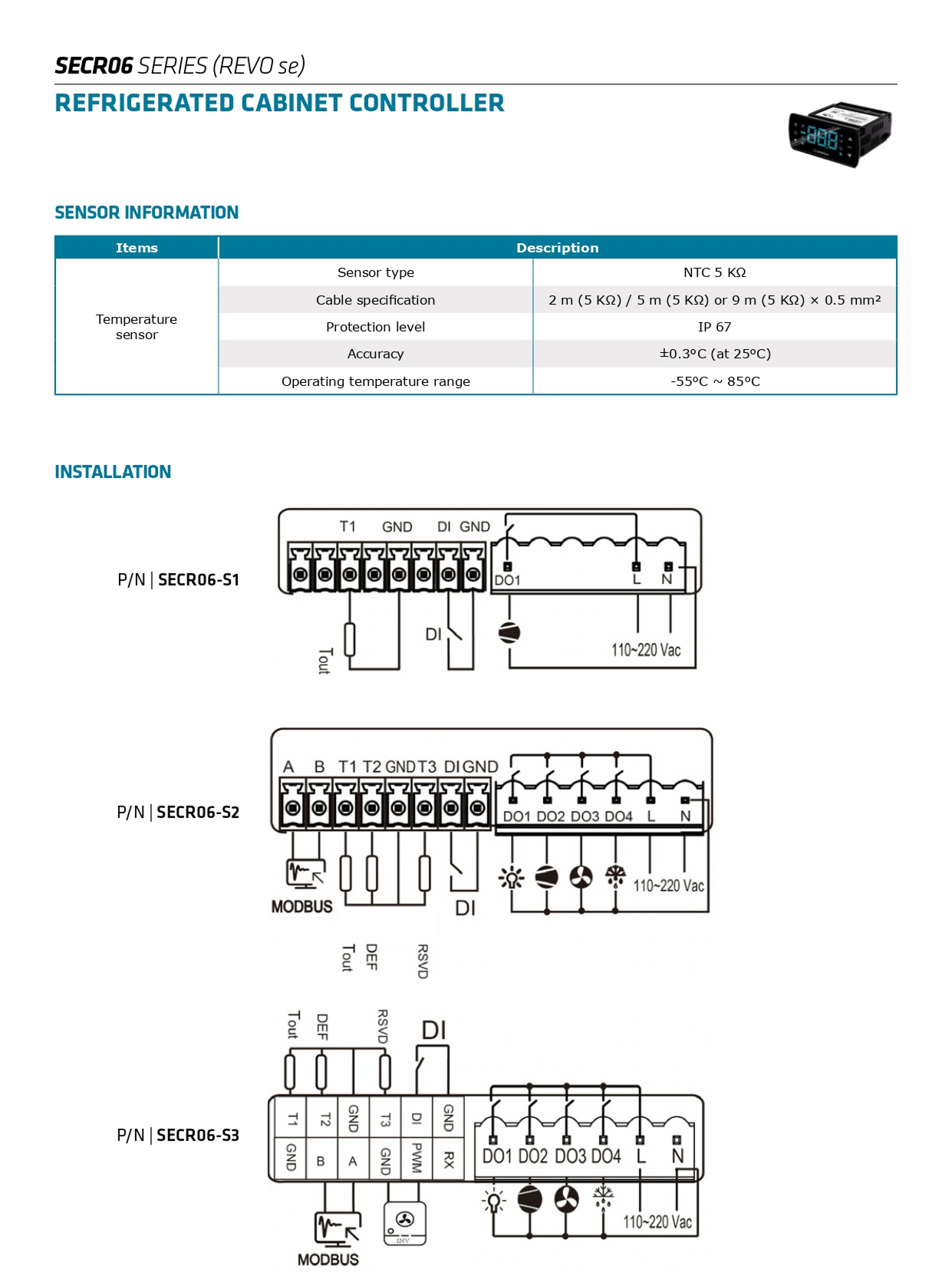 SANHUA Controller รุ่น SECR06 Series